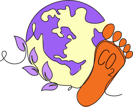 A footprint shaped like the Earth, symbolizing environmental impact and the importance of sustainability