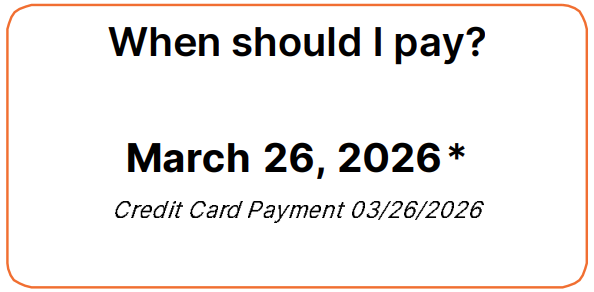 display of auto pay, auto pay is set up for credit card