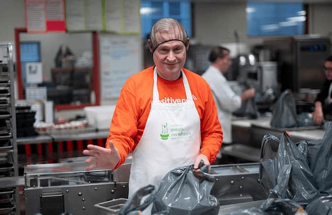 Direct Energy employee at meals on wheels event in Edmonton