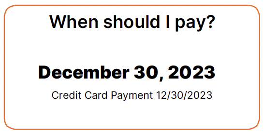 display of auto pay, auto pay is set up for credit card