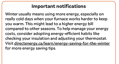 Bill portion - Important notifications