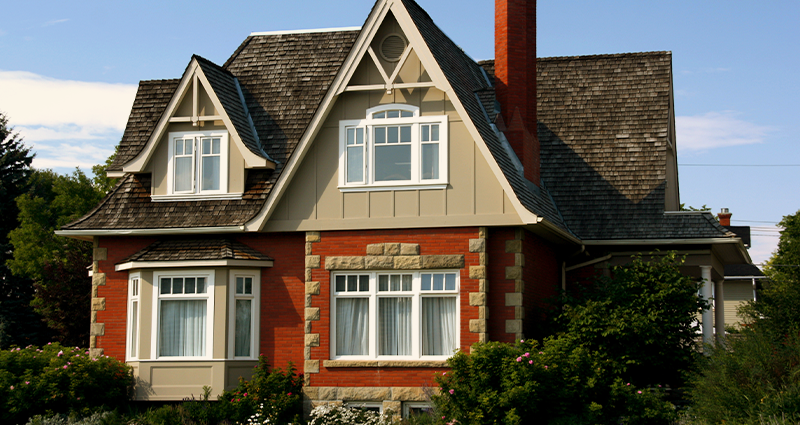Photo of exterior of a Tudor home