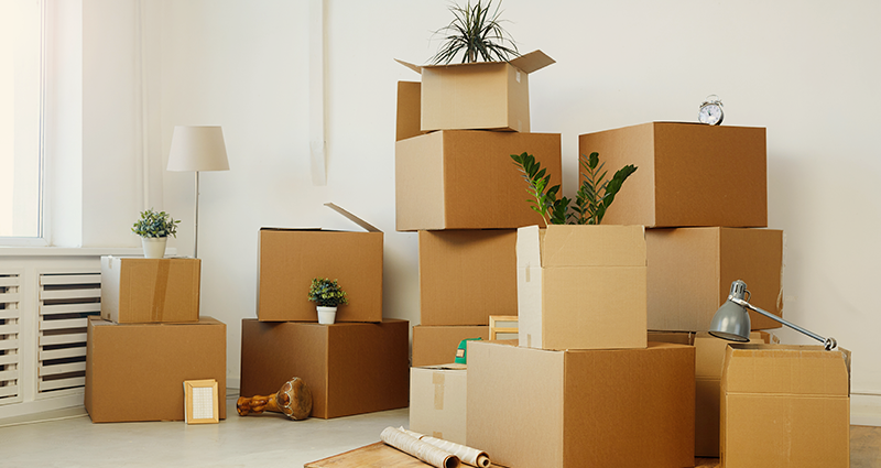 Moving boxes and packing materials