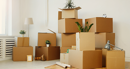 Moving boxes and packing materials