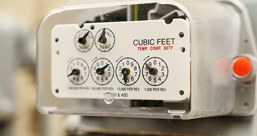 Close up of single gas meter