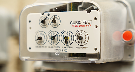 Close up of single gas meter