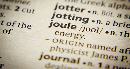 enlarged definition of the word joule from a dictionary